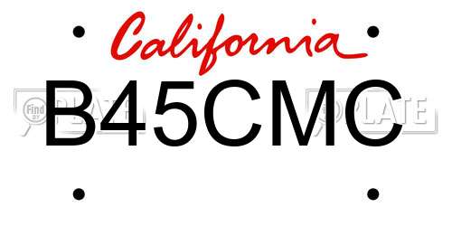B45CMC California License Plate