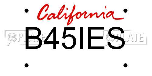 B45IES California License Plate