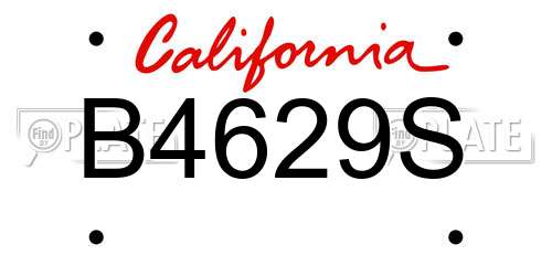 B4629S California License Plate