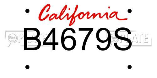 B4679S California License Plate