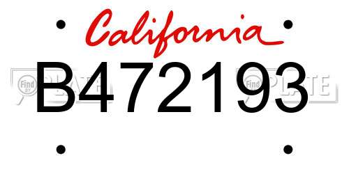 B472193 California License Plate