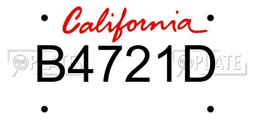 B4721D California License Plate