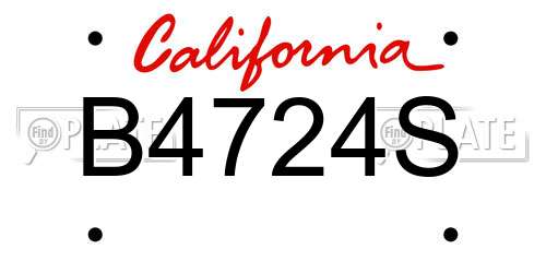 B4724S California License Plate