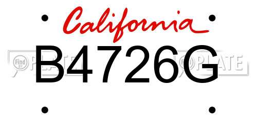 B4726G California License Plate