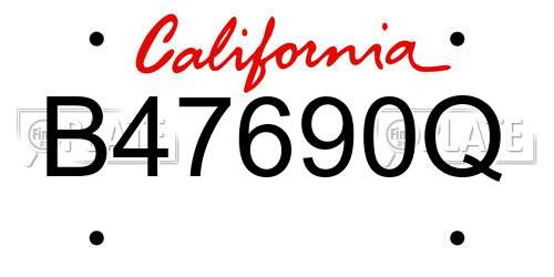 B47690Q California License Plate