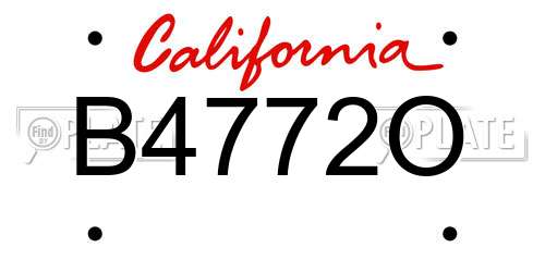 B4772O California License Plate