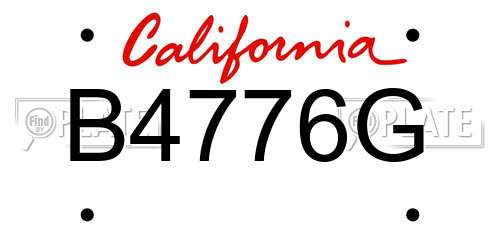 B4776G California License Plate