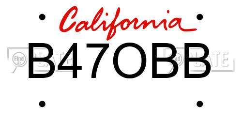 B47OBB California License Plate