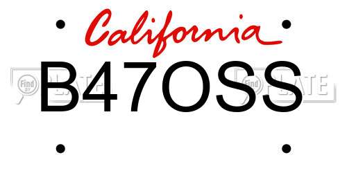 B47OSS California License Plate