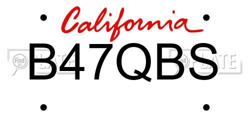 B47QBS California License Plate