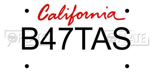 B47TAS California License Plate
