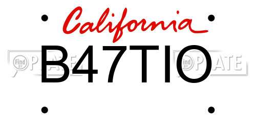 B47TIO California License Plate