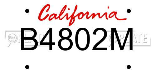B4802M California License Plate