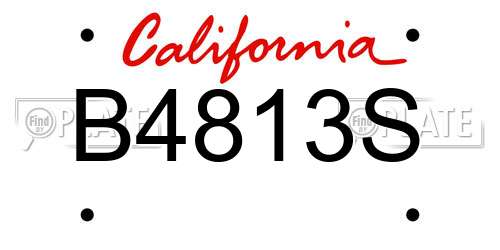 B4813S California License Plate