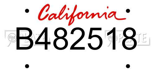 B482518 California License Plate