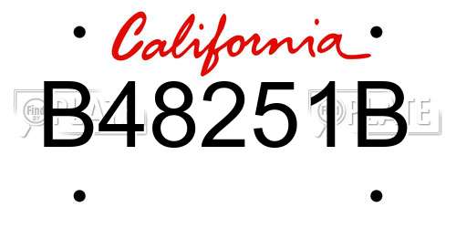 B48251B California License Plate