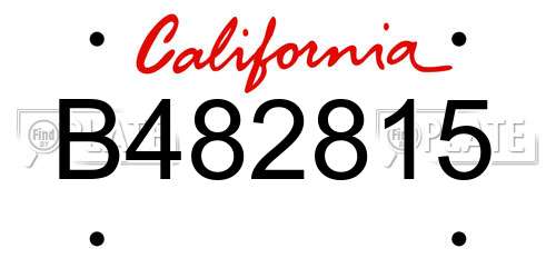 B482815 California License Plate
