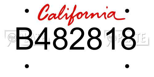 B482818 California License Plate
