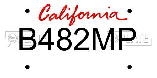 B482MP California License Plate