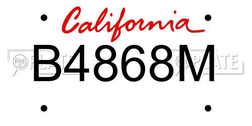B4868M California License Plate