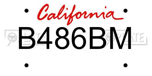 B486BM California License Plate