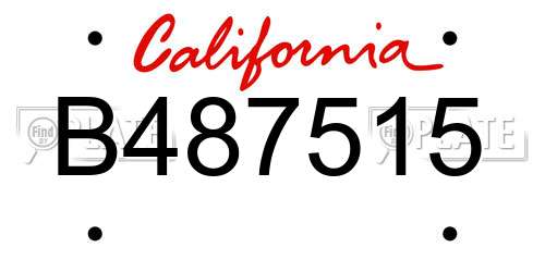 B487515 California License Plate