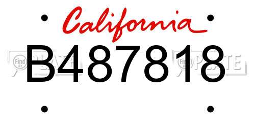 B487818 California License Plate