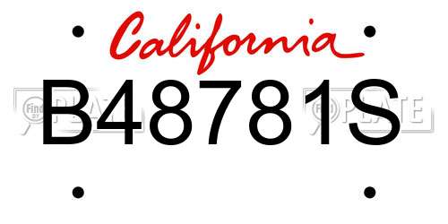 B48781S California License Plate
