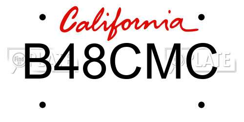 B48CMC California License Plate