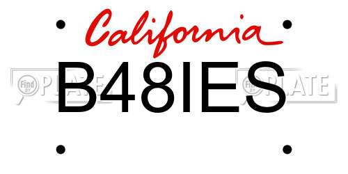 B48IES California License Plate