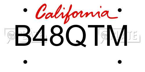 B48QTM California License Plate