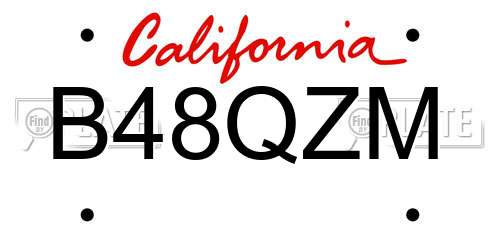 B48QZM California License Plate
