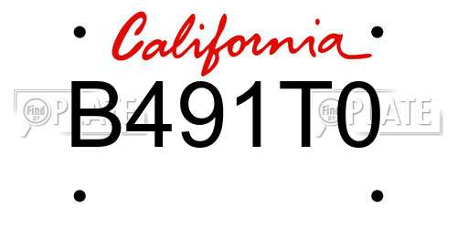 B491T0 California License Plate