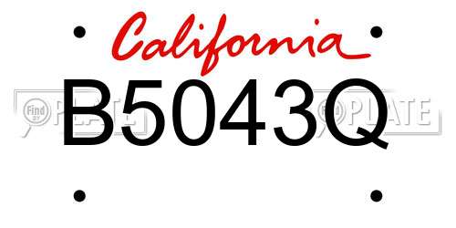 B5043Q California License Plate
