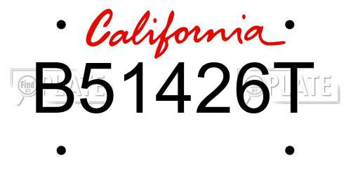B51426T California License Plate