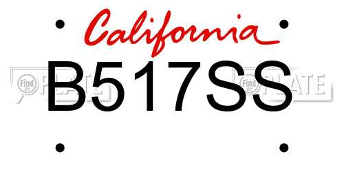 B517SS California License Plate