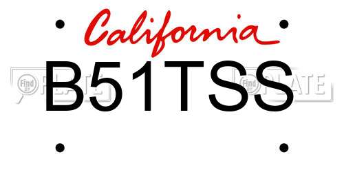 B51TSS California License Plate