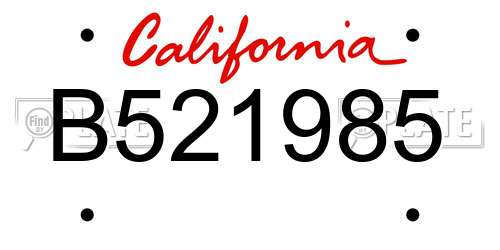 B521985 California License Plate