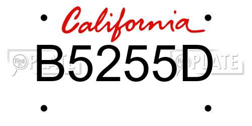 B5255D California License Plate