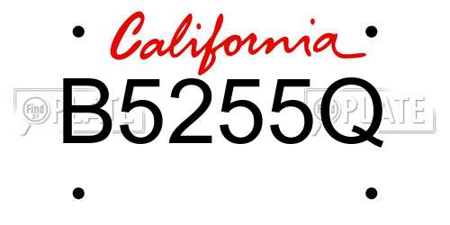 B5255Q California License Plate