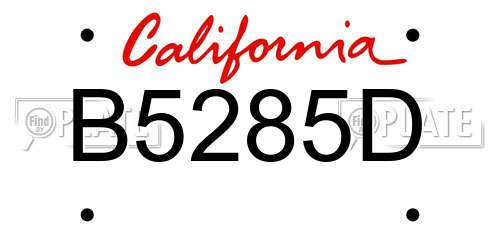 B5285D California License Plate