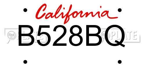 B528BQ California License Plate