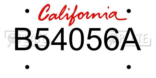 B54056A California License Plate