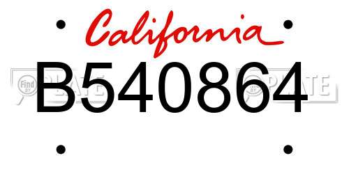 B540864 California License Plate