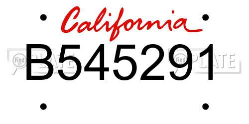 B545291 California License Plate
