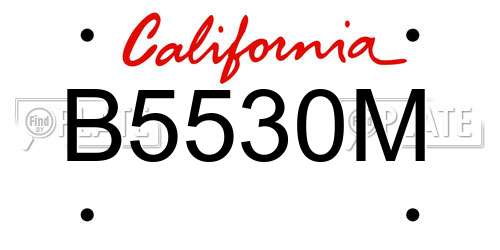 B5530M California License Plate