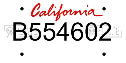 B554602 California License Plate