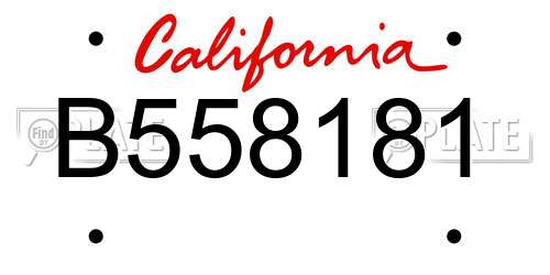 B558181 California License Plate