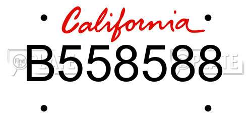 B558588 California License Plate