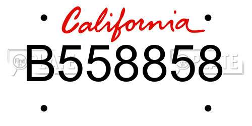 B558858 California License Plate